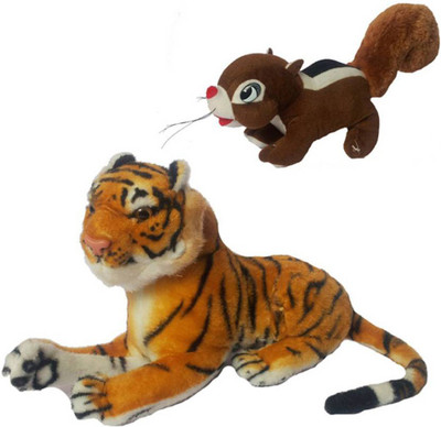

Flower Engine Small Forest Tiger with Squirrel - 7 inch(Multicolor)
