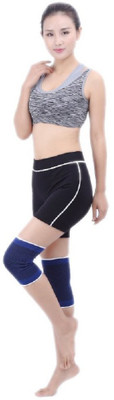 

QUINERGYS Knee Sleeve (Pair) Compression Knee Brace - CrossFit Knee Support Knee Support(Blue, Black, Cerulean
