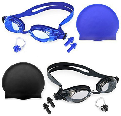 

BAANI INTERNATIONAL BEST QUALITY SWIMMING CAP COMBO PACK OF 2 SET ( BLUE + BLACK ) Swimming Cap(Black, Pack of 1), Black;blue