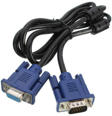 

Axel TV-out Cable VGA 15 Pin Male to VGA 15 Pin Female Cable Good Quality Compatible for Projectors, HDTVs, Displays and LCD Monitor ,etc (Length: 1.5m)(Black&Blue, For Computer)