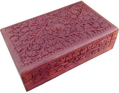 

Desi Karigar Wooden Jewellery Box Fine Kashmiri Carving Decorative Handicraft Jewellery Vanity Box(Brown)