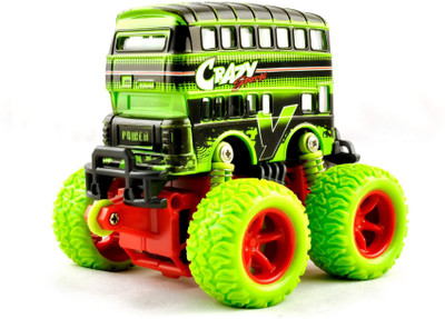 

Kidzfan High Speed Model 4x4 Pull Back Bus | 4WD 1:36 | Scale Racing Climbing Off Road Metal Bus | Big Rubber Tires | Metal Suspension | Multi Color(Multicolor)