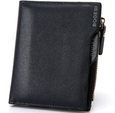 

Bogesii Men Black Artificial Leather Wallet(12 Card Slots), Blue