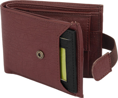 

Wildedge Men Brown Artificial Leather Wallet(5 Card Slots), Brown with black detachable card holder.