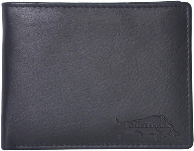

JusTrack Men Black Genuine Leather Wallet(3 Card Slots)