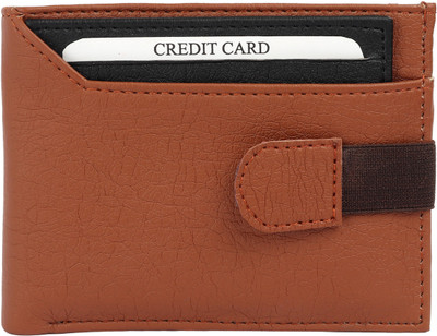 

Wildedge Men Tan Artificial Leather Wallet(5 Card Slots), Tan with black detachable card holder..