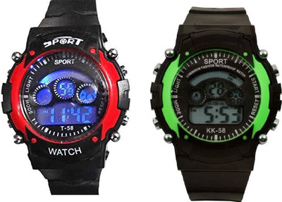 

Rage Enterprise New Stylish Kids Digital Red-Green 7 Lights Girls Watch - For Boys