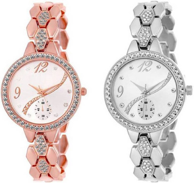 

ReniSales New Attractive Diamond Studded Girl Watch Combo Watch - For Women