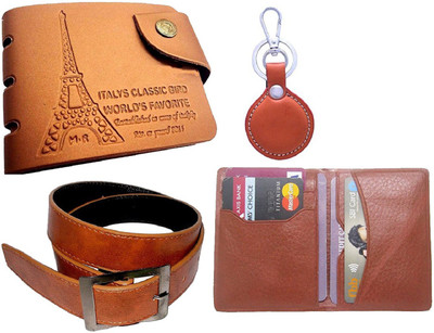 

Peacock Mundkar Wallet, Belt Combo(Tan)