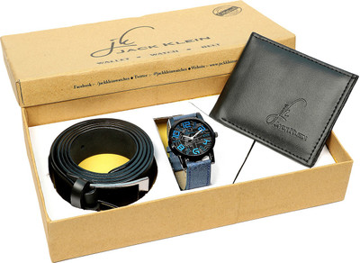 

Jack Klein Analog Watch, Belt, Wallet Combo(Black, Blue)
