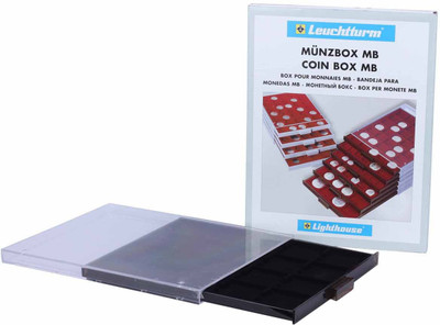 

Lighthouse Coin Box QUADRUM - 20 Square Compartments 50 x 50mm - Smoke coloured - with Black Drawer