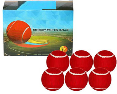 

QUINERGYS ® Hand-Crafted Cricket Ball- Hard Pro Tennis Ball Cricket Tennis Ball(Pack of 6, Red), Red-type-008