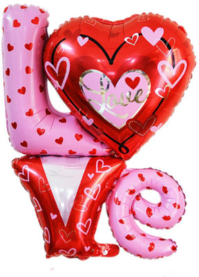 

AMFIN Solid 35 Inch Love Foil Balloon for any Theme Party Decoration Balloon(Red, Pink, Pack of 1)