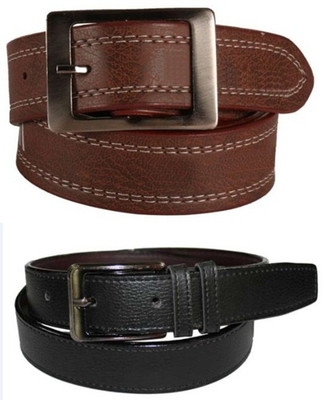 

Fastfox Men Casual Brown, Black Artificial Leather Belt, Black;brown