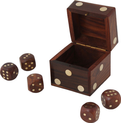 

Craft Art India Decorative Handmade Wooden Indoor/Outdoor Dice In Dice Game Set/Box {Size(Inch):4x4x4} Board Game