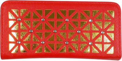 

opazo Casual, Formal Red, Gold Clutch, Gold;red