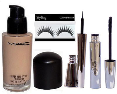 

styling Eyelashes, Brooke candy Eyeliner & Mascara, Hyper Real SPF 15 Foundation Of Mac(Set of 4)