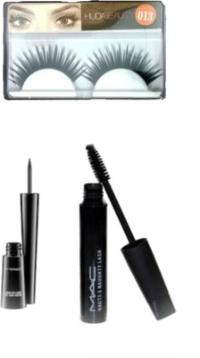 

Huda Beauty COMBO OF EYELASHES WITH MAAC LONG LASTING EYELINER & MASCARA(MAC)(Set of 3)