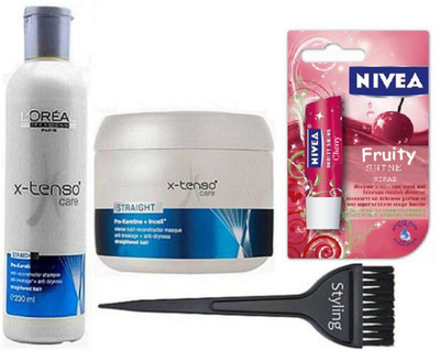 

styling Hair Brush, Care Hair Shampoo With Conditioner, Fruity Shine Cherry Lip Balm(Set of 4)