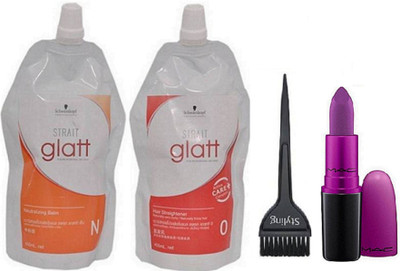 

styling Hair Brush With Schwarzkopf Strait Glatt Set N&0 & Mac Matte Heroine Lipstick(Set of 4)