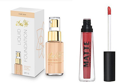 

iba halal iba golden beige foundation and miss rose waterproof matte 36(Set of 2)