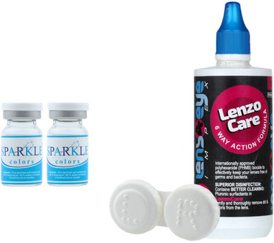 

Sparkle Colors Color Contact Lens With LensCareKit Yearly(-6.50, Colored Contact Lenses, Pack of 2)