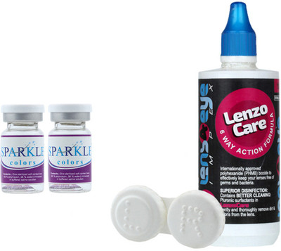 

Sparkle Colors Color Contact Lens With LensCareKit Yearly(-0.00, Colored Contact Lenses, Pack of 2)