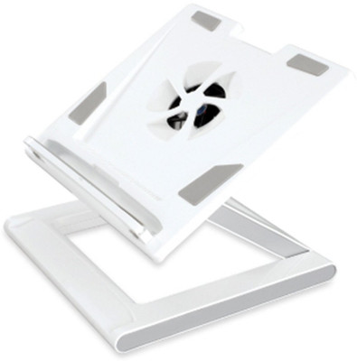 

TecMac Portable Slim, USB Powered Fan, Angle & Height Adjustable, Ergonomic 9"-15" Notebook Cooling Pad(White)