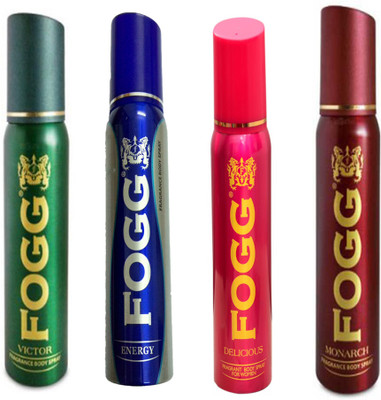 

Fogg MONARCH DEODORANT 120 ML+ VICTOR DEODORANT 120 ML+ DELICIOUS DEODORANT 120 ML+ ENERGY DEODORANT 120 ML Deodorant Spray - For Men & Women(120 ml, Pack of 4)