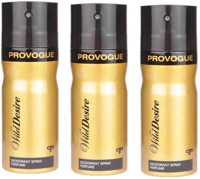 

Provogue Wild Desire long-lasting Deodorant Spray 150 ML each (pack of 3 PC) Body Spray - For Men & Women(450 ml, Pack of 3)