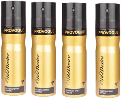 

Provogue Wild Desire long-lasting Deodorant Spray 150 ML each (pcak of 4 pc ) Body Spray - For Men & Women(600 ml, Pack of 4)