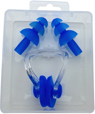 

QUINERGYS ™ Hot Blue - Universal Swimming Silicone Ear Plugs and Nose Clip for Children Ear Plug & Nose Clip(Blue)