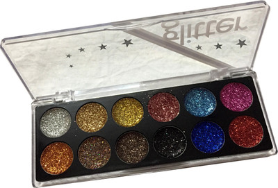 

LUV-LI PROFESSIONAL IMPORTED BRIDAL SERIES 12 COLOR GLITTER EYE SHADOW KIT 11.26 g(MULTICOLOR)