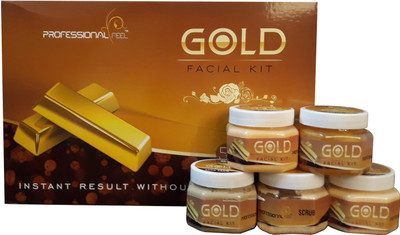 

Professional Feel Gold Facial Kit, Way To Use Facial Kit, Fairness, Whiting, Skin, Instant Result Without Damage Skin (Set Of 5) 500 g