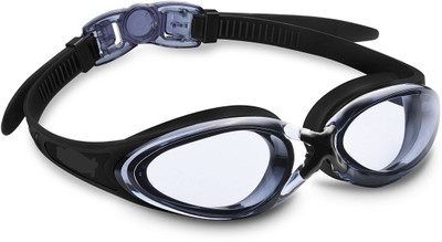 QUINERGYS ® Black - Swim Goggles - Anti Fog - Mirror Coating - Latex Free - Adjustable Strap - Clear Vision - No Leak Design - Free Protective Case - For Adults Swimming Goggles(Black)