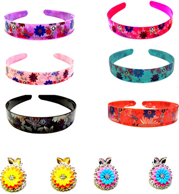 

ADR JEWELLERY ADR Combo of 6 Hair Band with 2 Pair Flower Design clip For Women / Girls (Random Design) Head Band, Hair Band, Tic Tac Clip, Hair Clip, Hair Claw, Hair Accessory Set(Multicolor)