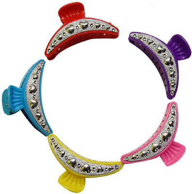 

ADR JEWELLERY ADR 5 Pics Half Moon style Multi Color Combo Clutchers For Women / Girls (Random Design) Hair Claw, Hair Clip, Banana Clip, Hair Accessory Set(Multicolor)