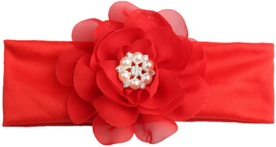 

Skudgear Flower Floral Red Pearl Rose Flower Hair Band Headband Head Band(Red)