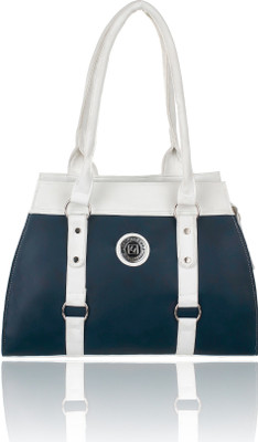 Leather Land Shoulder Bag(Blue, White)