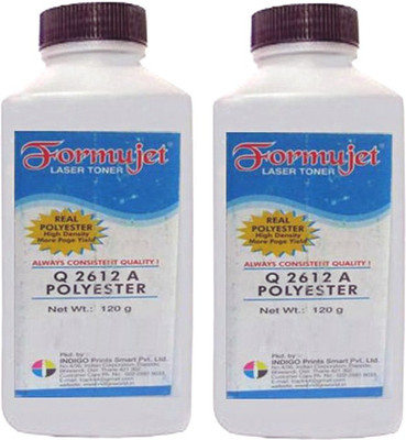 

Formujet High Density Black 120gm Q2612A Polyester Laser Toner Powder Extra Dark for HP and Canon 12A Toner/Cartridge Single Color Ink Toner Powder(Black)