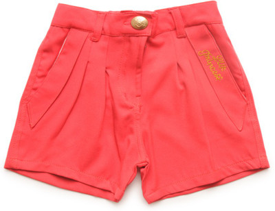 

LITTLE KANGAROOS Short For Girls Casual Solid Cotton(Red, Pack of 1, Coral