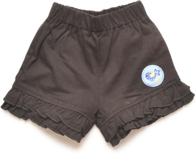 

LITTLE KANGAROOS Short For Girls Casual Solid Cotton(Black, Pack of 1