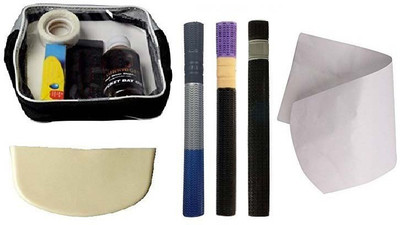 

SG Combo of Four, One Bat Care Kit, One Bat Toe Guard one cricket bat Face Cover, Cricket Bat Grip (Pack of 3) Cricket Kit