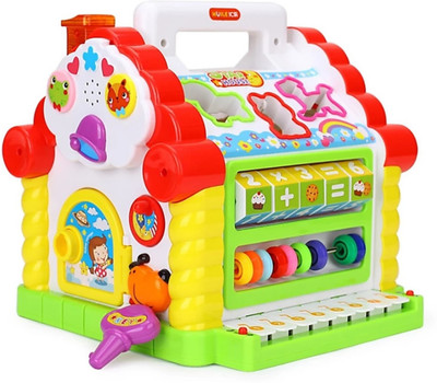 

Dhawani Multifunctional Musical Fun House Electronic Geometric Blocks Sorting Learning Educational Toys(Multicolor)
