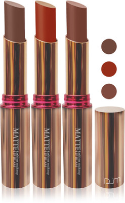 

Femina09 velvet matte lady blam Enriched with Vitamin E lipstick women fashion color cosmetics makeup combo set of 3(cofice brown red brown)