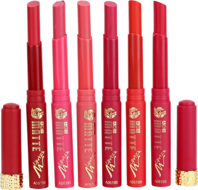 

ADS Durable water proof Matte lipstick for moisturzing lips with bold look multicolor set of 6(Multicolor, 1.5 ml)