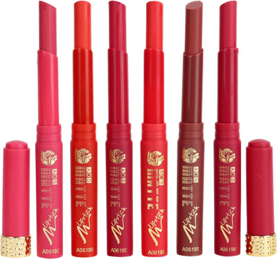 

ADS Bold Matte finish water proof & Organic lipstick for moisturzing lips multicolor set of 6(Multicolor, 1.5 ml)