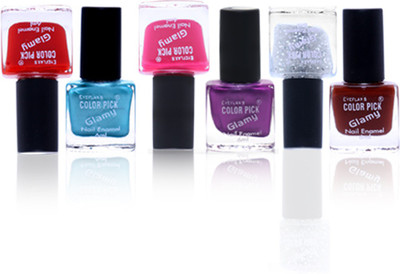 

Eyeflax's Colorpick GLamy Nail Enamel Combo (10) Multicolor(Pack of 6)