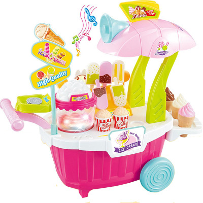 

TALKING GANESHA New Ice Cream Sweet Shopping Cart Kitchen Play Set Toy with Lights and Music 43 Pieces - Multicolor