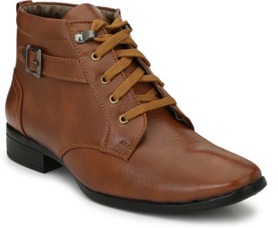 EEGO ITALY Stylish And Elegant Ankle Length Boots For Men(Tan)